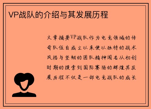 VP战队的介绍与其发展历程